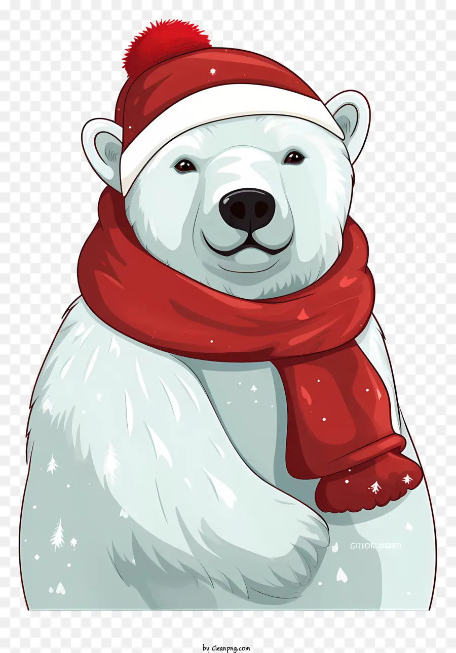 Urso Polar，Chapéu De Papai Noel PNG