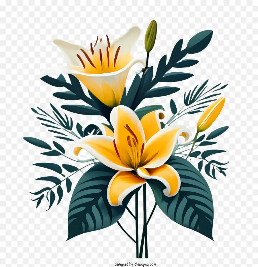 Flores De Lírio，Amarelo PNG