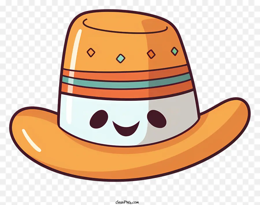 Chapéu De Cowboy De Desenho Animado，Chapéu De Cowboy Sorridente PNG