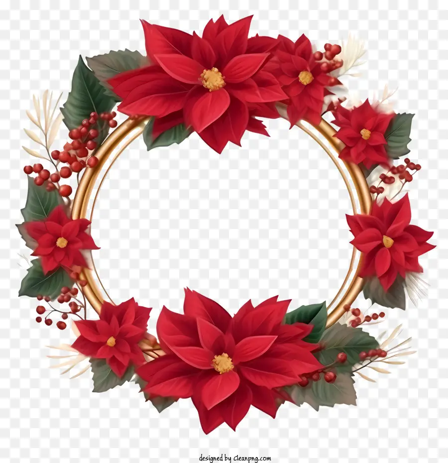 Coroa De Flores De Poinsétia，Guirlanda De Natal PNG