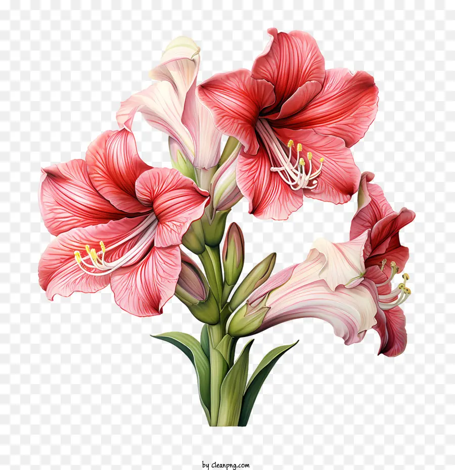 Amaryllis Flor，B Flores Rosa PNG