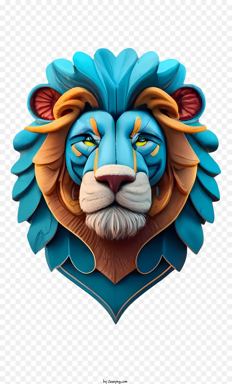 Lion 3d Azul，Leão PNG