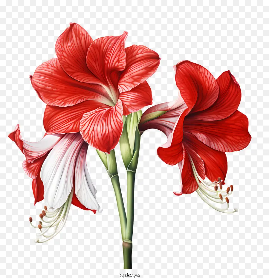 Amaryllis Flor，Vermelho PNG