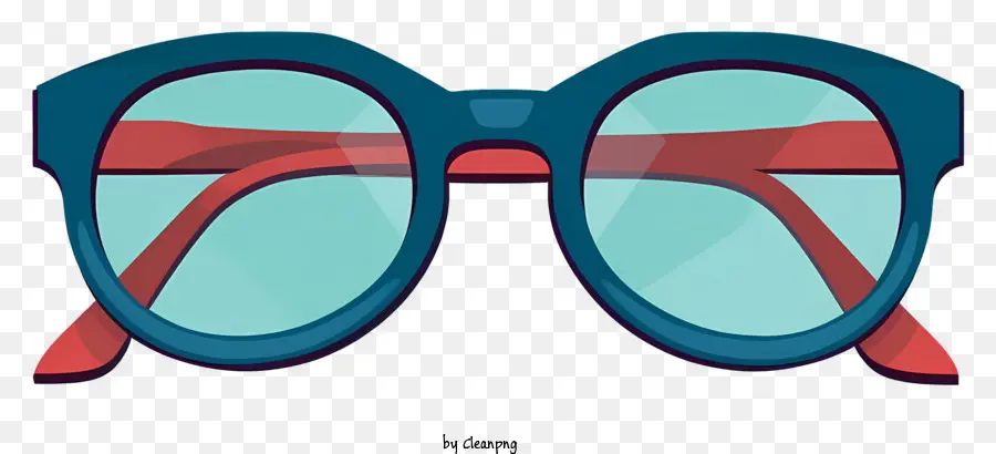 óculos Azuis E Vermelhos，Lentes Claras PNG