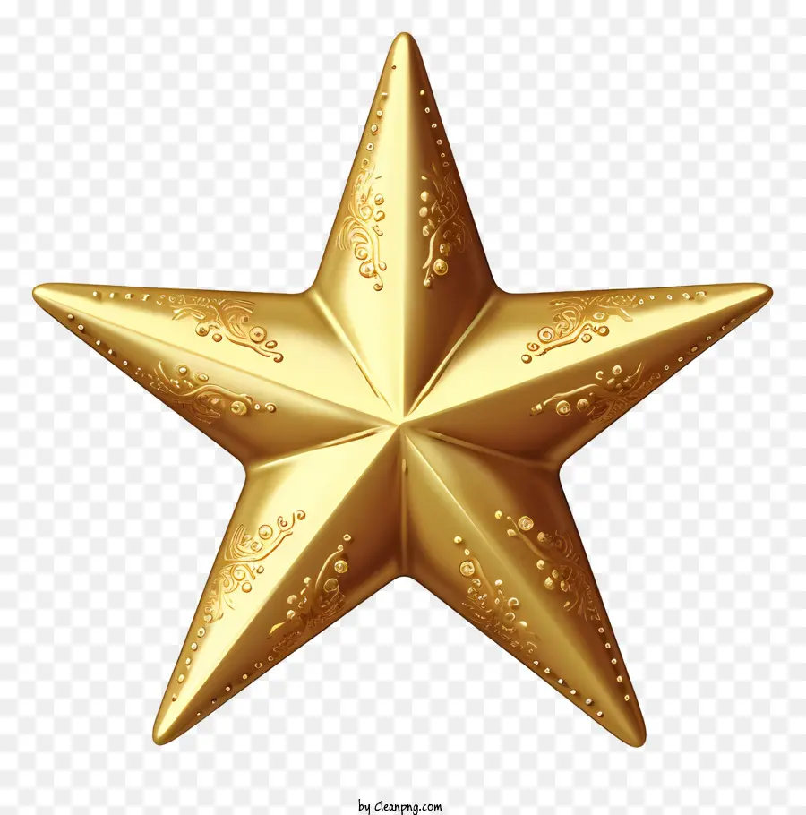 Estrela Dourada，Design Intrincado PNG