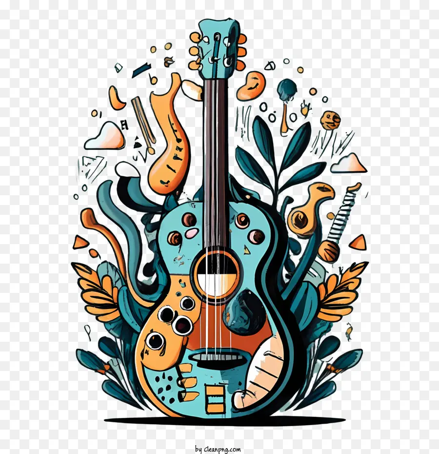 Guitarra，Instrumentos Musicais PNG