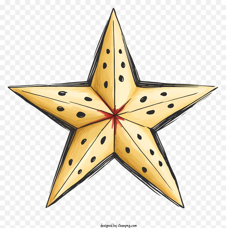 Estrela Dourada，Cinco Raios Pontiagudos PNG