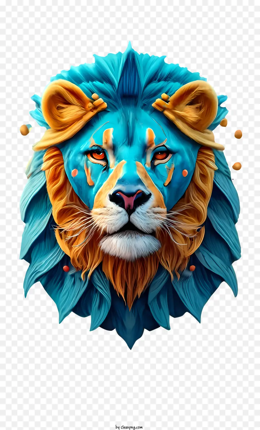 Lion 3d Azul，Leão PNG