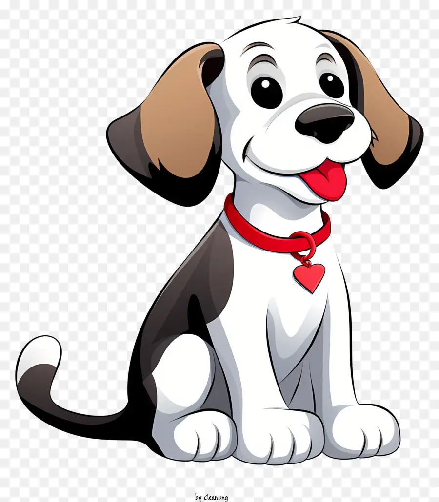Cão Dos Desenhos Animados，Colar Vermelho PNG