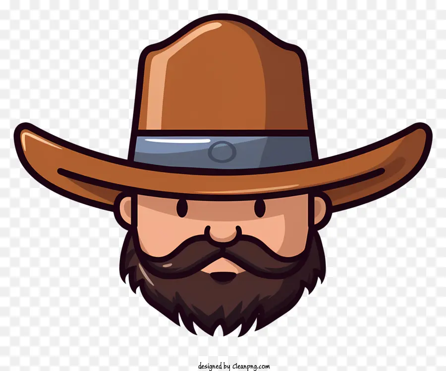 Homem Com Bigode E Barba，Chapéu De Cowboy PNG