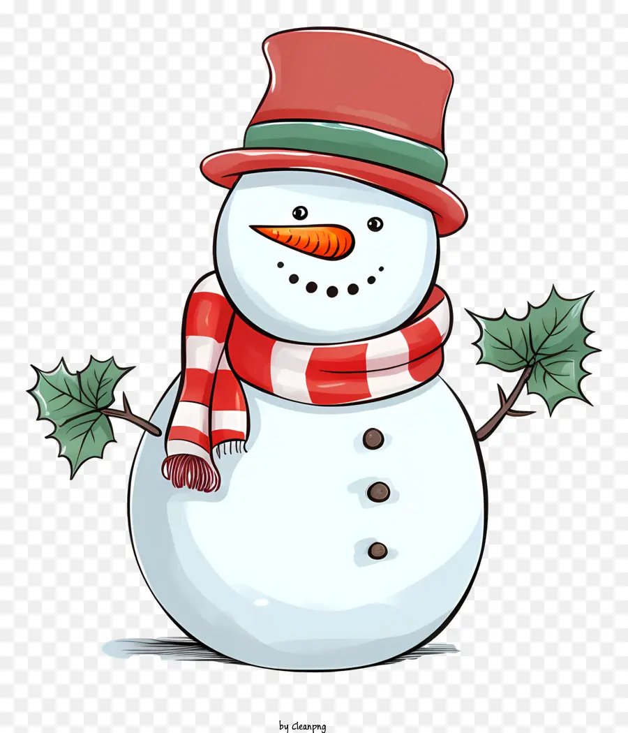 Boneco De Neve，A Red Hat PNG