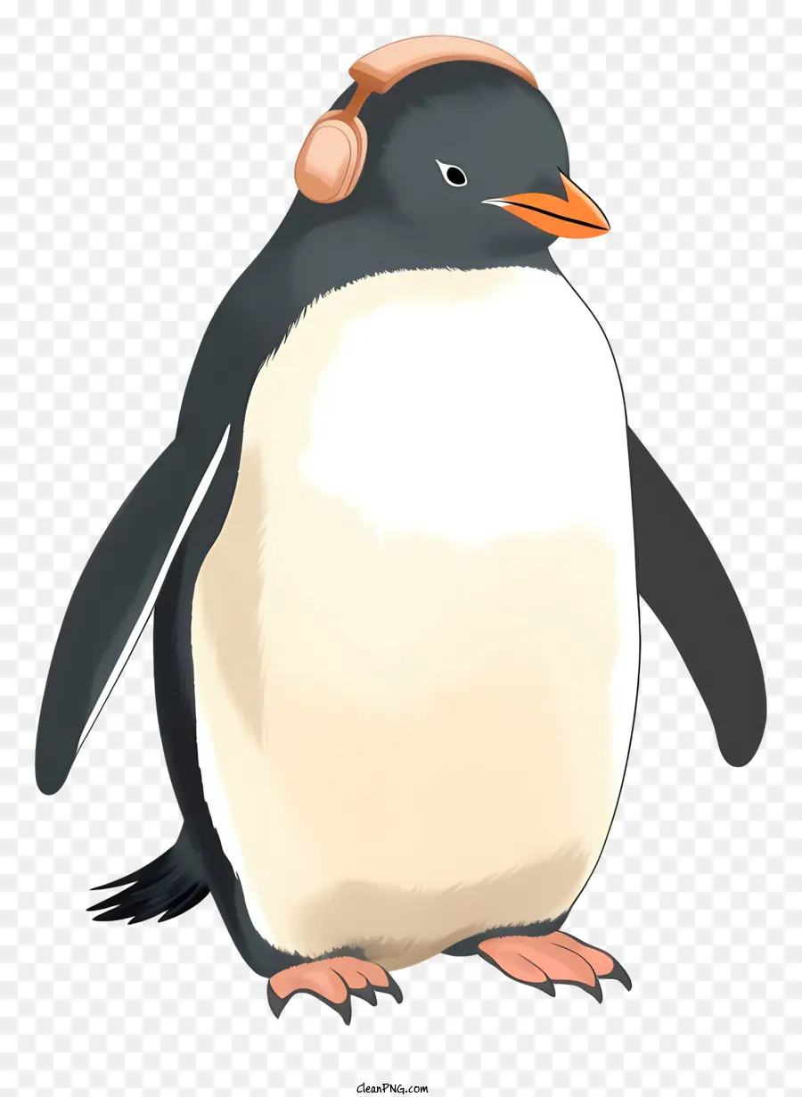 Cartoon Penguin，Fones De Ouvido PNG