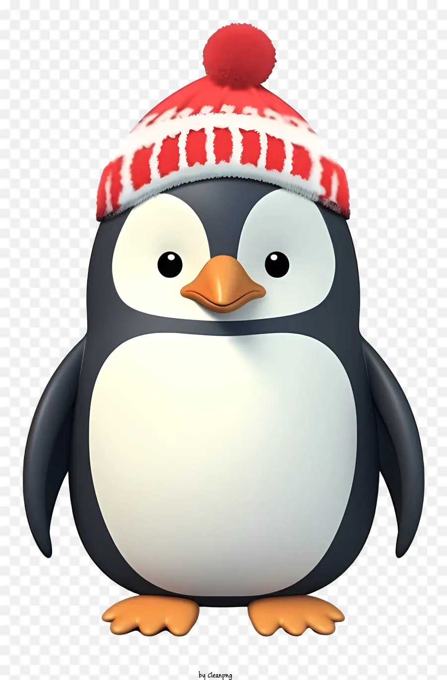 Penguin，Chapéu De Malha Vermelho E Branco PNG
