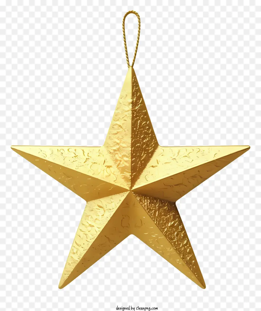 Estrela De Ouro，Estrela Tridimensional PNG