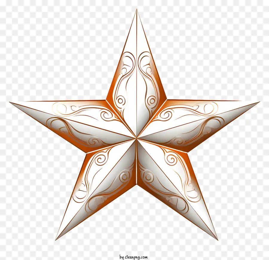 Estrela Branca，Designs Ornamentados PNG