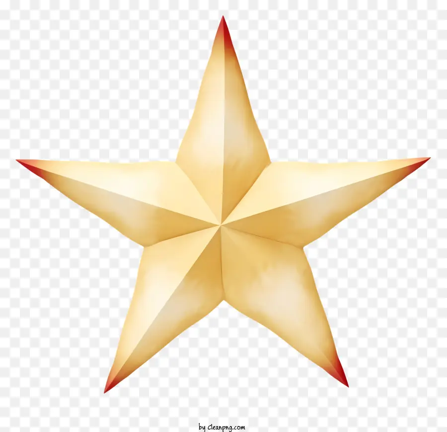 Estrela De Ouro，Design Vermelho E Amarelo PNG