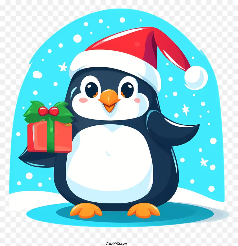 Cartoon Penguin，Papai Noel Hat PNG