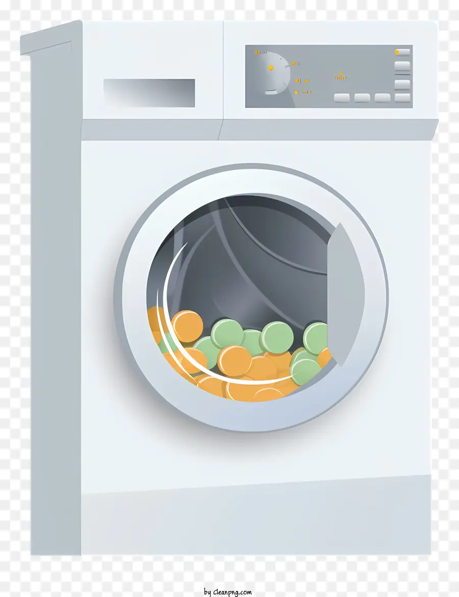 Máquina De Lavar Roupa，Bolas Coloridas PNG
