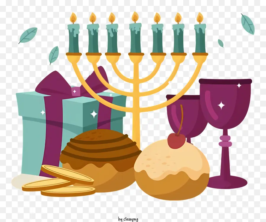 Feliz Hanukkah，Menorah PNG