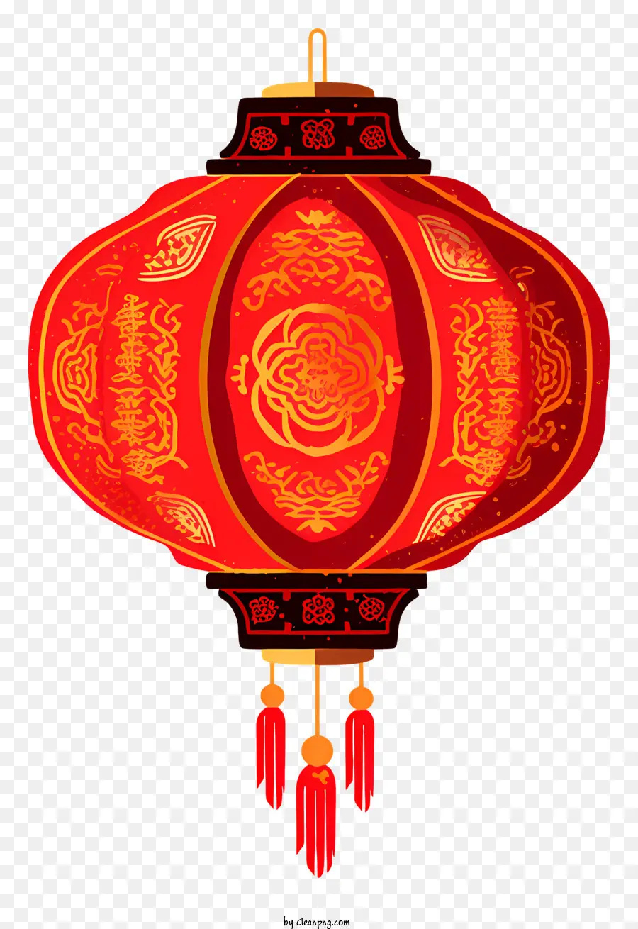Lanterna Chinesa，Lanterna Vermelha E Dourada PNG