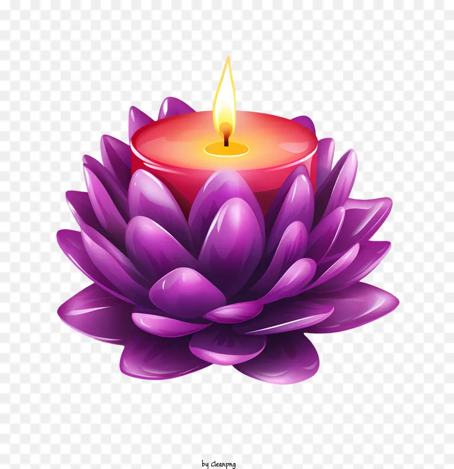 Flor De Lótus De Vela，Flor De Lótus PNG