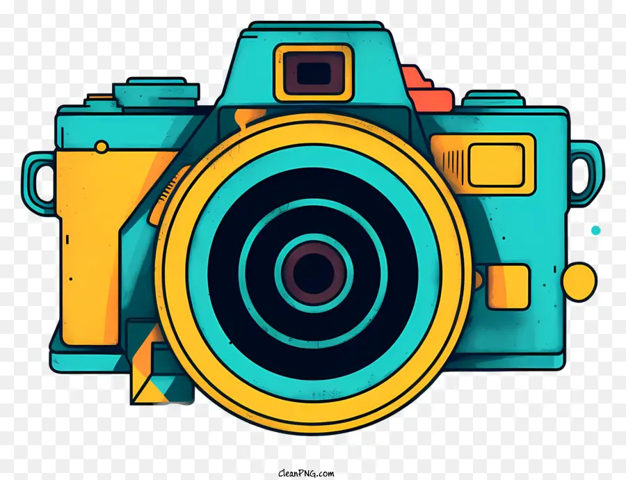 Digital Camera，Esquema De Cores Amarelo E Azul PNG