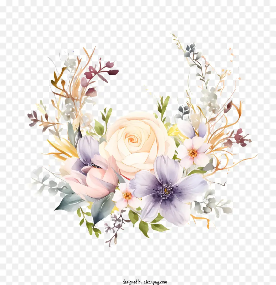 Arte Floral De Casamento，Flor Coroa De Flores PNG