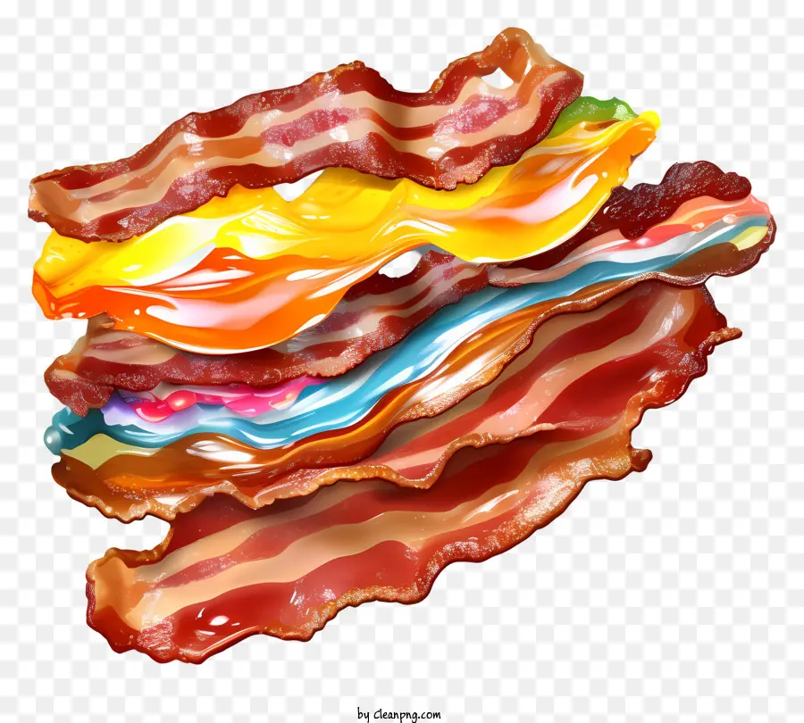 Bacon Colorido，Bacon Marinado PNG