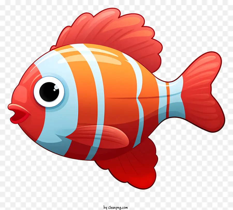 Peixe Vermelho E Branco，Peixe Listrado PNG