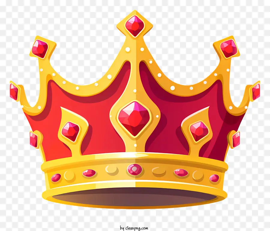 Cartoon Coroa，Red Diamond Crawded Crown PNG