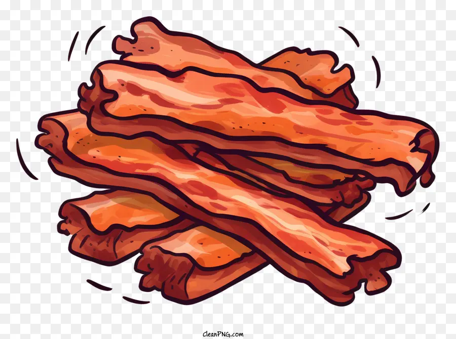 Bacon Dos Desenhos Animados，Fundo Rosa E Branco PNG