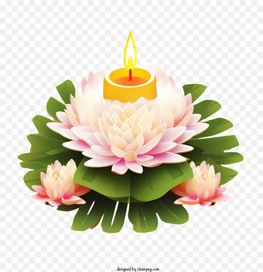 Flor De Lótus De Vela，Flor De Lótus PNG