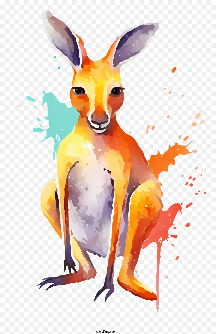 Amarelo Canguru，Pintura Colorida PNG