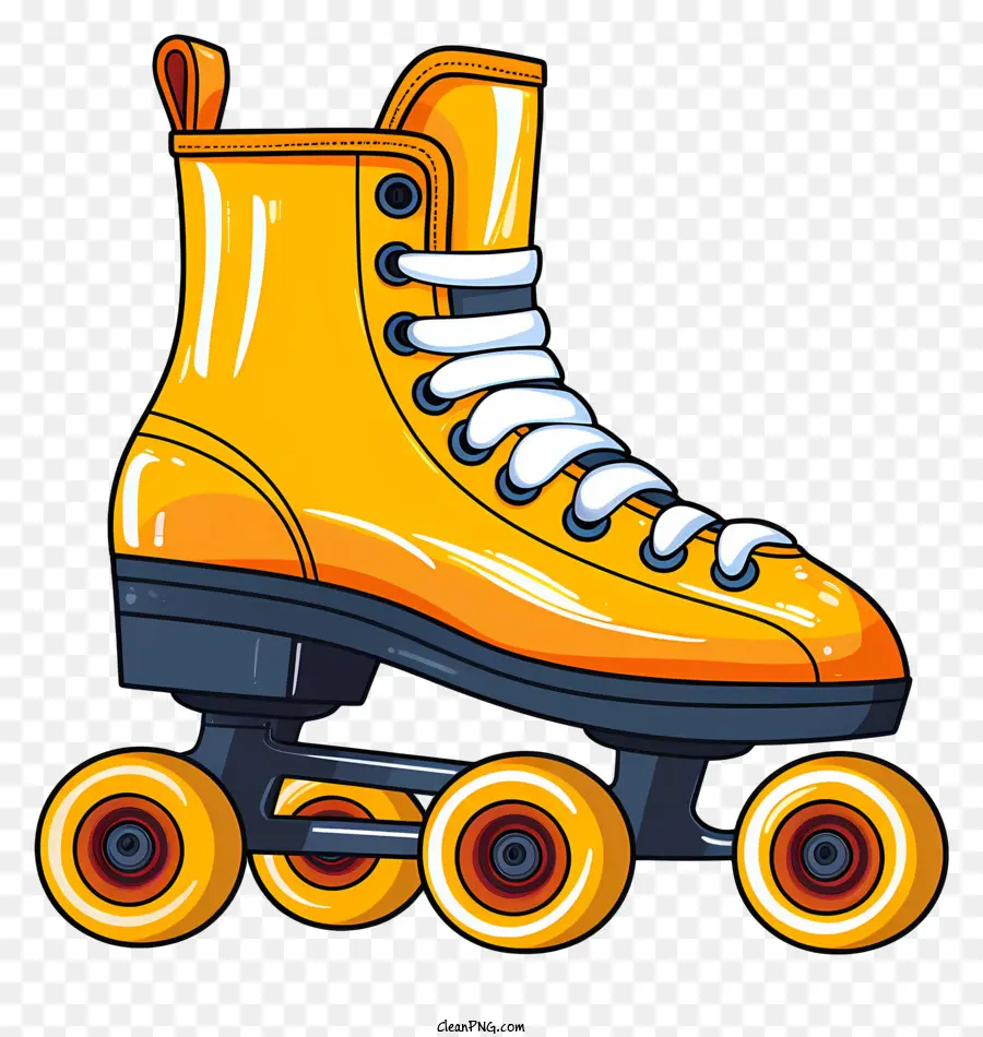 Andar De Patins，Patins De Rolo De Plástico Amarelo PNG