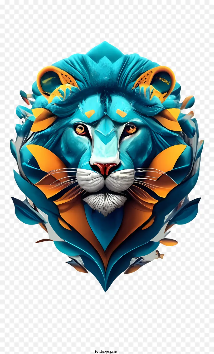 Lion 3d Azul，Leão PNG