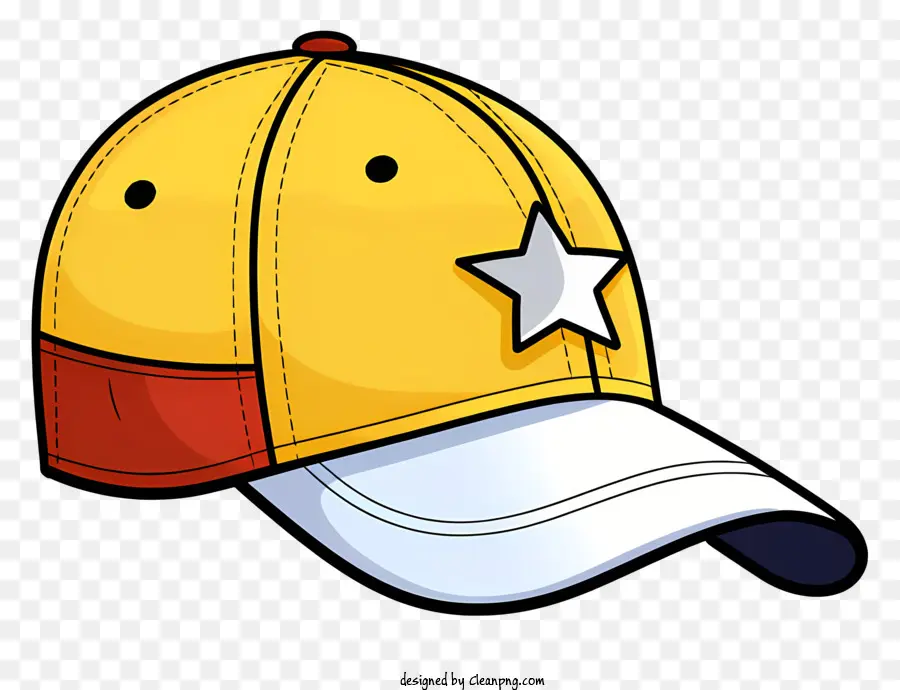 Tampão De Beisebol Amarelo，Logotipo De Estrela Branca PNG