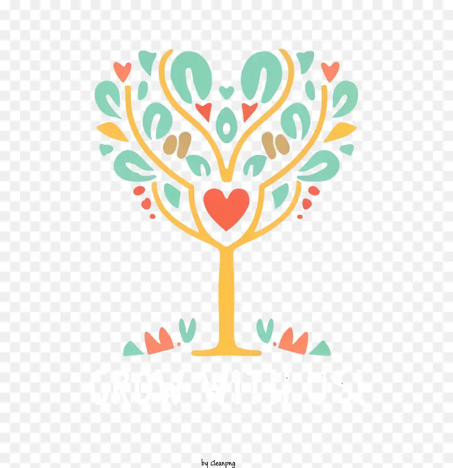 Crescer Conosco，Coração árvore PNG