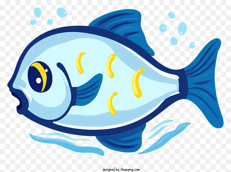 Peixe Azul，Bolhas De água PNG
