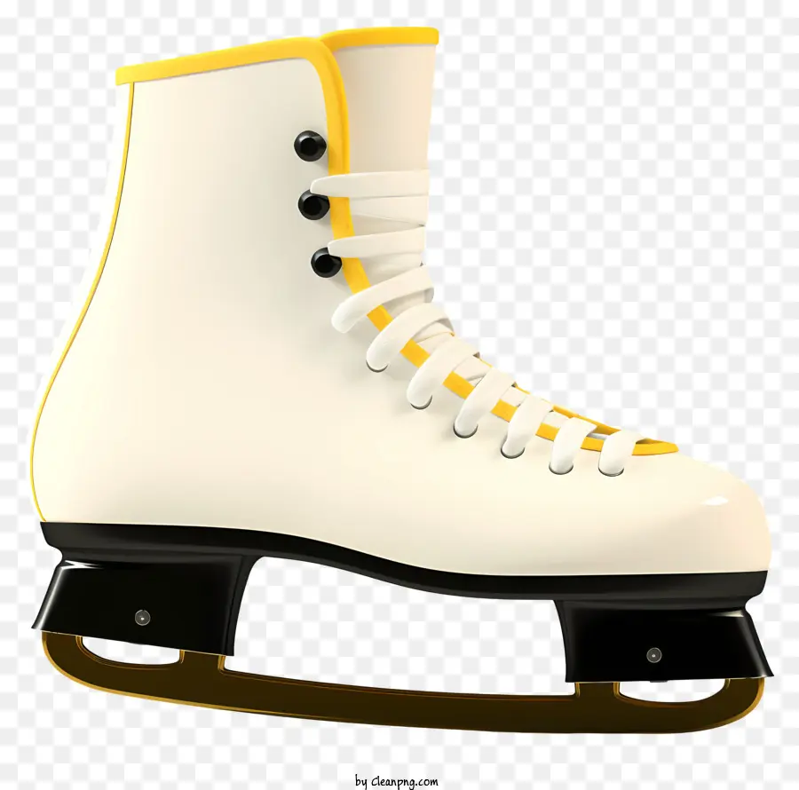 Patins De Gelo Branco，Aparo Amarelo PNG