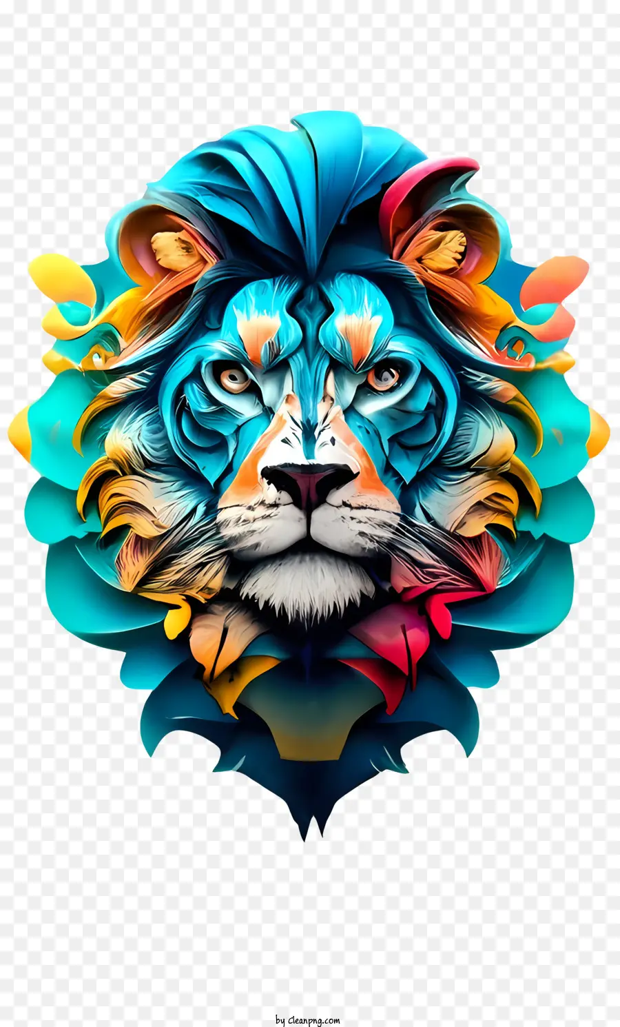 Lion 3d Azul，Leão PNG