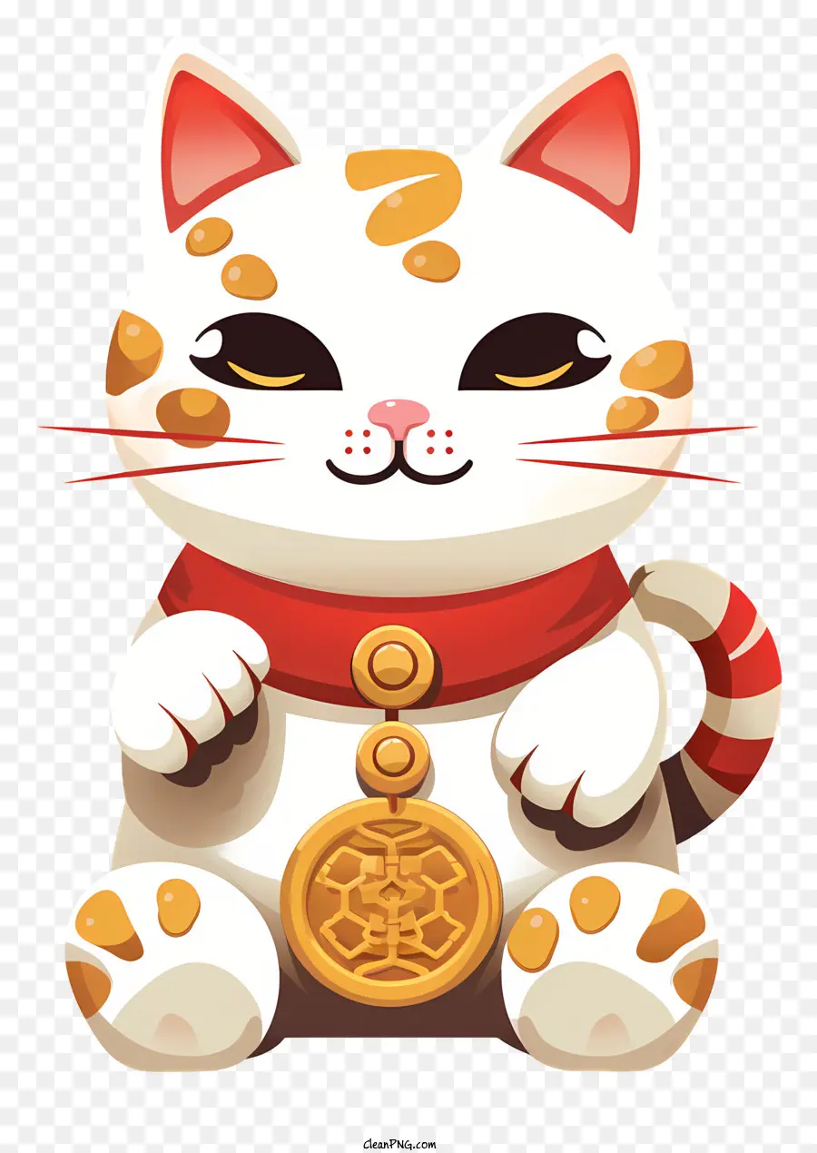 Gato Bonito，Colar Vermelho PNG