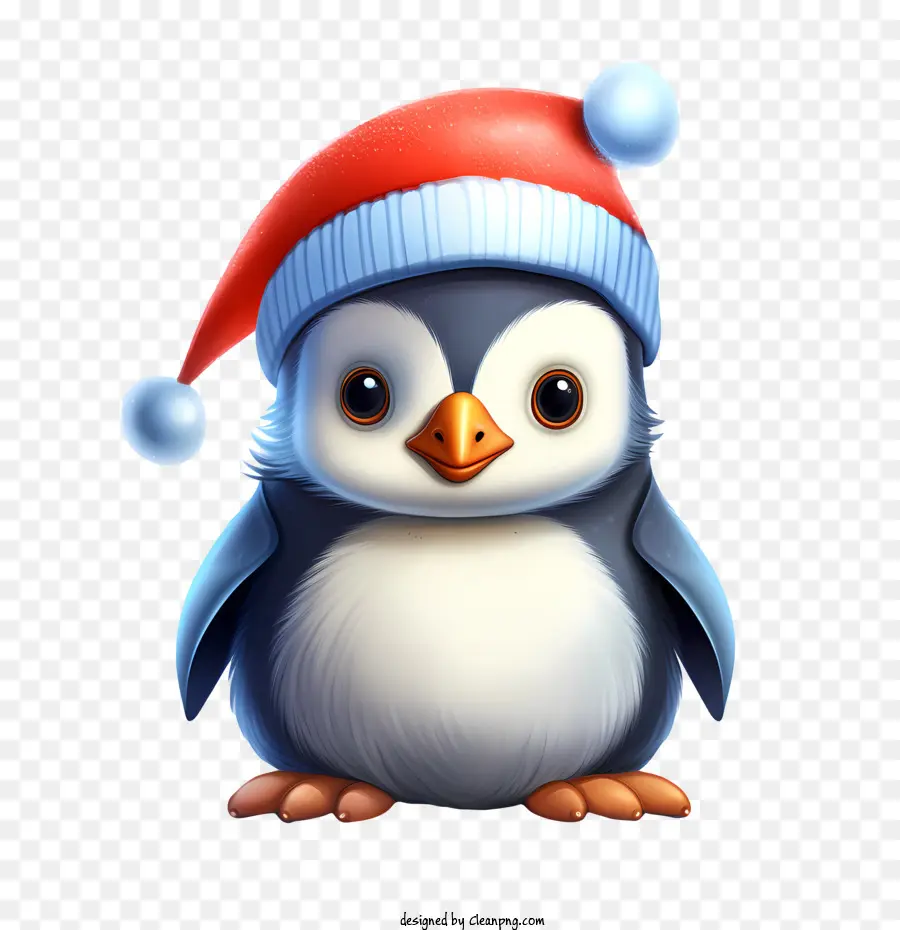 Pinguim De Natal，Pinguim Com Chapéu De Papai Noel PNG