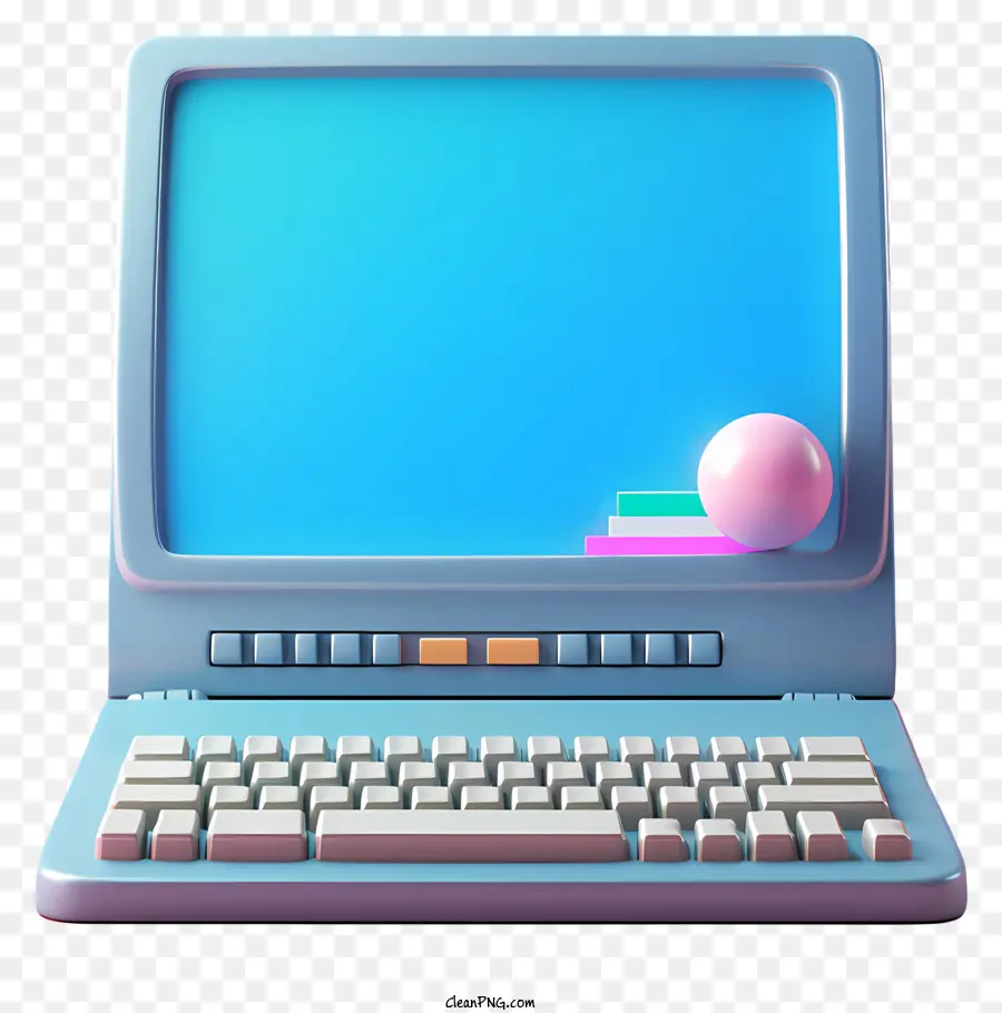 Vintage Computador，Abra A Tela PNG