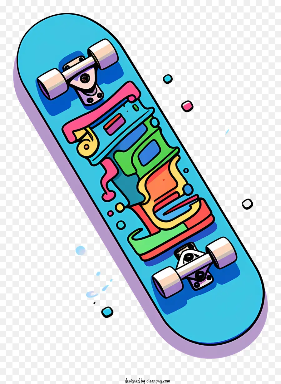 Colorido Skate，Ilustração Estilizada PNG
