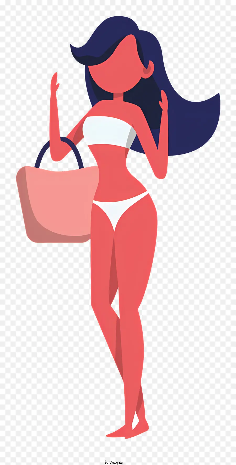 Mulher Em Bikini，Longos Cabelos Crespos PNG