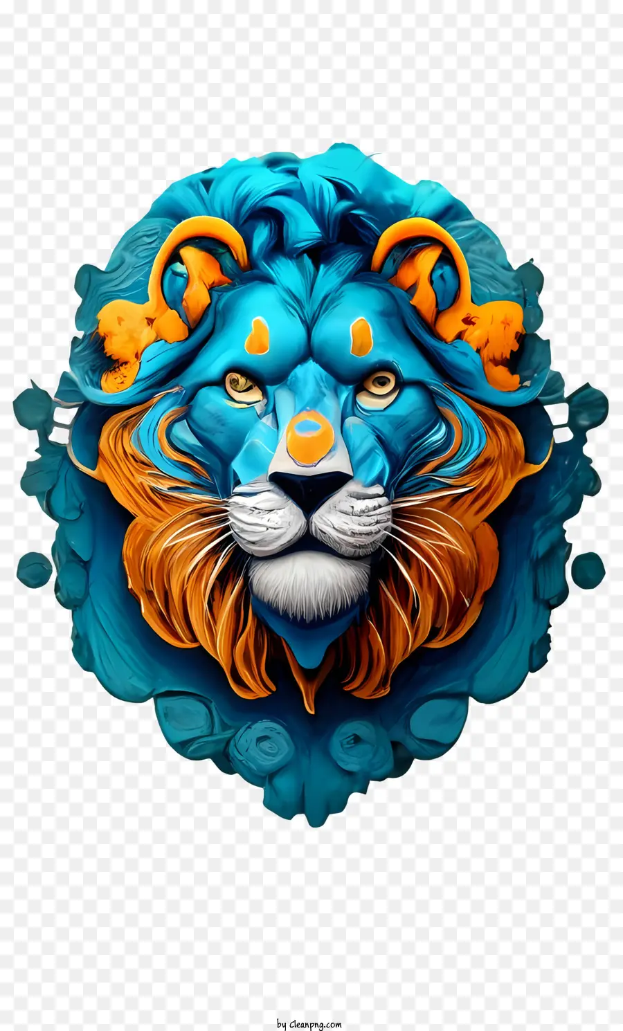 Lion 3d Azul，Leão PNG