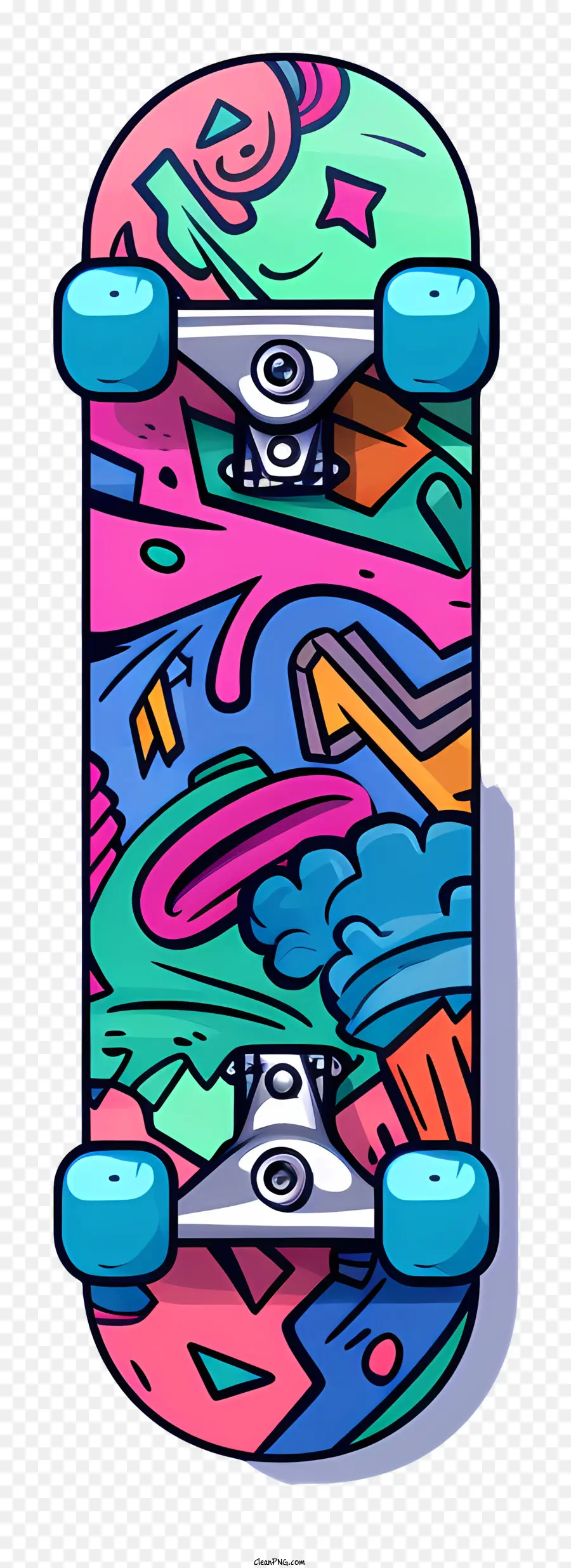 Arte De Skate，Skate Colorido PNG