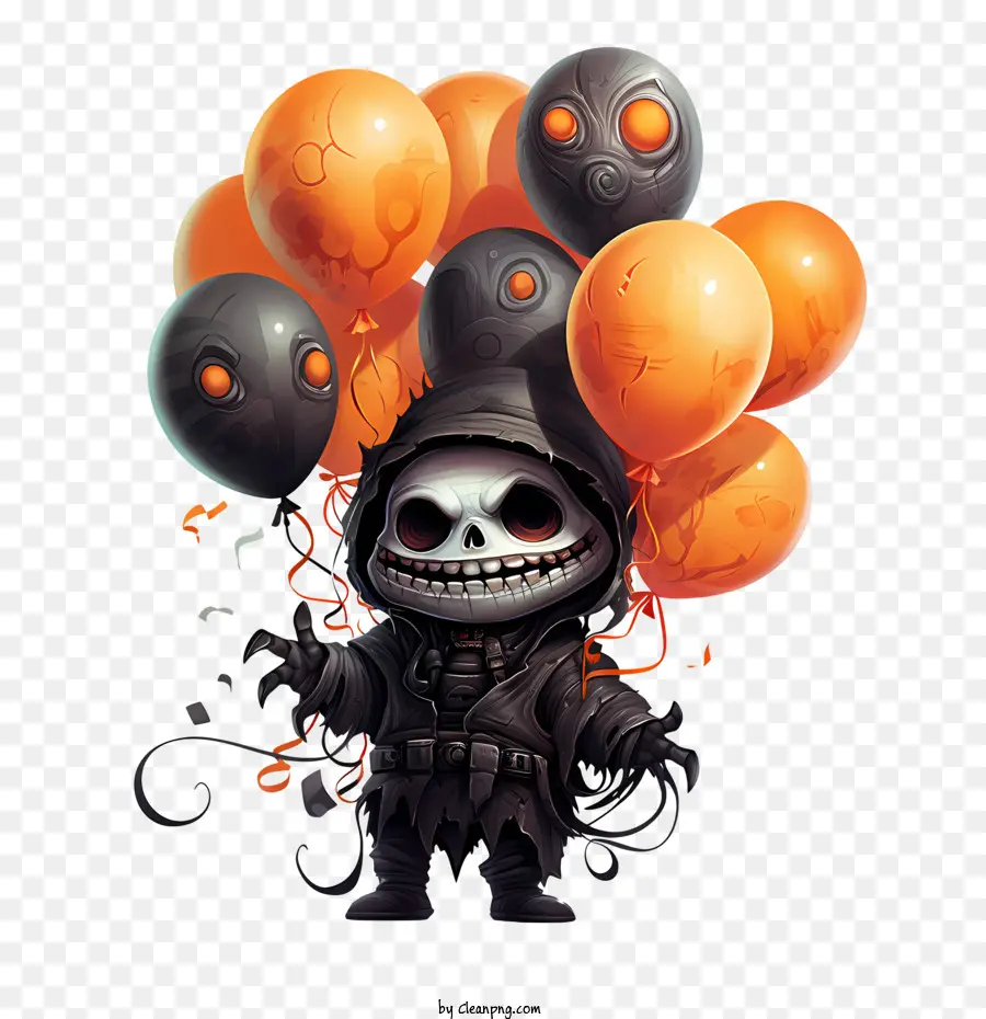 Halloween Balões，Esqueleto PNG