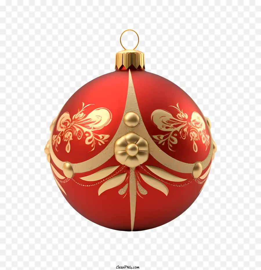 Bola De Natal，Ornamento Vermelho E Dourado PNG