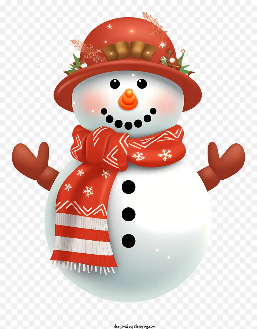 Boneco De Neve，A Red Hat PNG